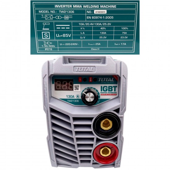 Aparat de sudura cu electrod TOTAL MMA-130 Ah