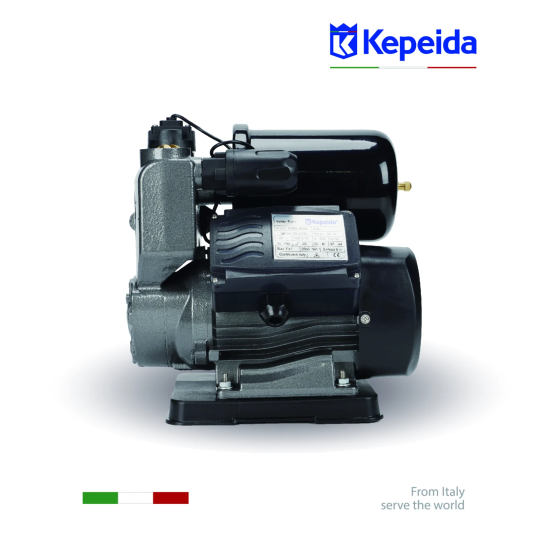 Pompă de apă de suprafață KEPEIDA PM80-800Z, 800 W, debit max 60 Litri/minut, înălțime maximă 45 metri, bobinaj 100% cupru, tehnologie și design italian