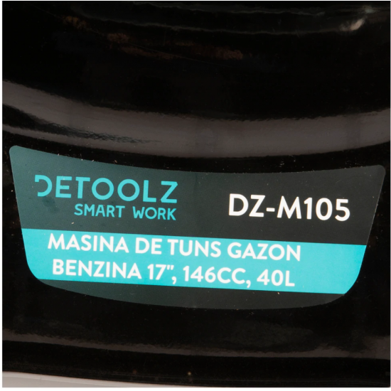 Masina de tuns iarba pe benzina Detoolz DZ-M105, 2.6 kW, 2900RPM, latime de taiere 420mm, capacitate colectare 40L