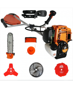 Set Motocoasa Alpin Profi 5600, Motor 4 Timpi, 7Cp, + Cap drujba si 4 sisteme taiere incluse