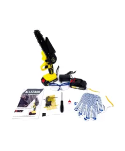 Mini Drujba Allezard cu 2 Acumulatori, Lama 16 CM,2 Lanturi +Echipament de Protectie Mini Drujba Allezard cu 2 Acumulatori, Lama 16 CM,2 Lanturi +Echipament de Protectie