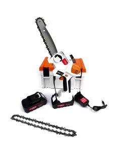 Mini Drujba KraftWorld 36V, 8Ah, cu 2 Acumulatori, 2 Lanturi, lama 20 CM Mini Drujba KraftWorld 36V, 8Ah, cu 2 Acumulatori, 2 Lanturi, lama 20 CM