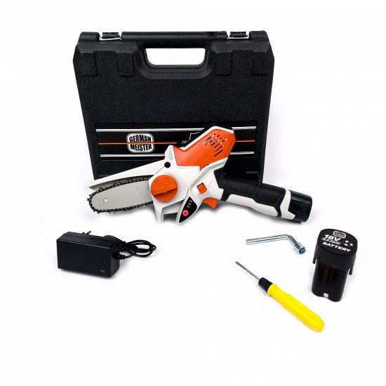 Mini fierastrau drujba GermanMeister 2 acumulatori 18V 5Ah