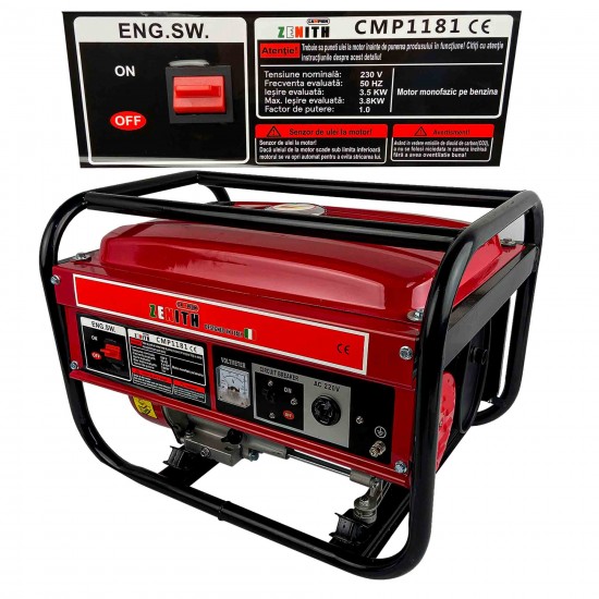 Generator Electric pe Benzina CAMPION CMP1181, 3.8KW, Bobinaj Cupru, Cadru Metalic Generator Electric pe Benzina CAMPION CMP1181, 3.8KW, Bobinaj Cupru, Cadru Metalic