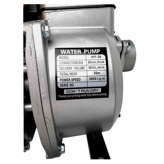 Motopompa de apa curata WP-30, 7.5 HP, 1000 l/min, Benzina, 3600RPM