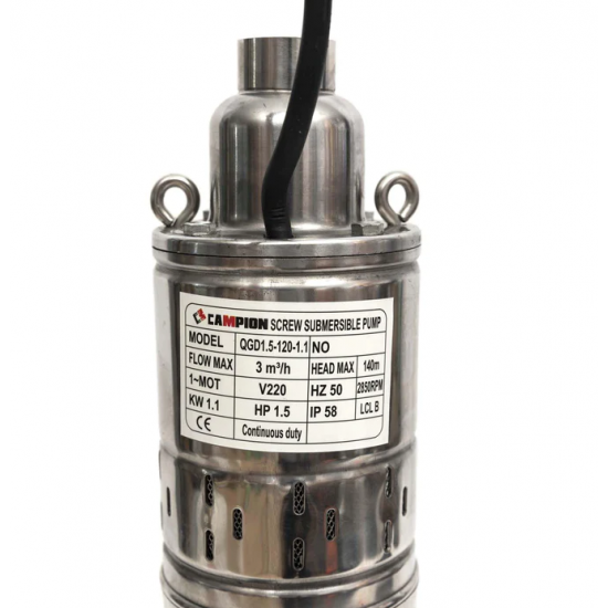 Pompa submersibila 1.1KW, 3m3/h, 140m, cu flotor Campion QGD1.5-120-1.1