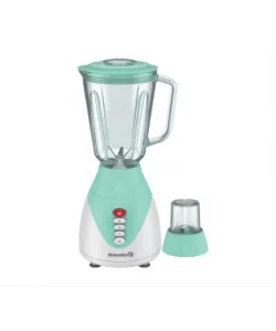 Blender 2 in 1 cu bol de sticla Hausberg HB-7761TR lama din otel inoxidabil, capacitate 1,5L, Turcoaz