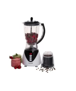 Blender 2 in1, 300 w Hausberg HB7761N, Lame Otel Inoxidabil, Vas de sticla 1,5 l, negru