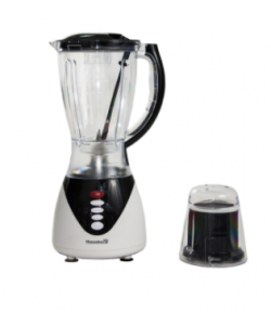Blender 2 in1, 300 w Hausberg HB7761N, Lame Otel Inoxidabil, Vas de sticla 1,5 l, negru