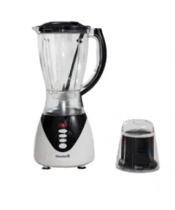 Blender 2 in1, 300 w Hausberg HB7761N, Lame Otel Inoxidabil, Vas de sticla 1,5 l, negru