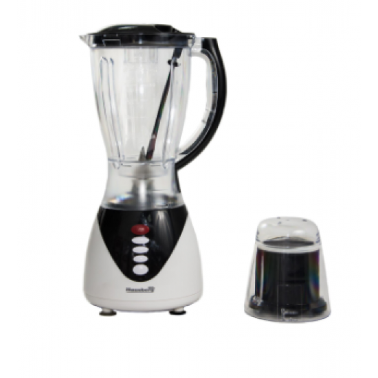 Blender 2 in1, 300 w Hausberg HB7761N, Lame Otel Inoxidabil, Vas de sticla 1,5 l, negru