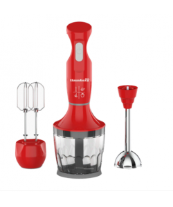 Blender 3 in 1 Hausberg HB-7706RS, capacitate bol 0.75 l, 600 W, Rosu/Negru