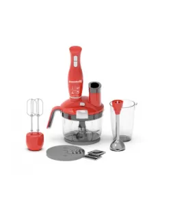 Blender 4 in 1 Hausberg HB-7710RZ, capacitate bol 1.5 l, 1500 W, functie turbo, Roz/Rosu