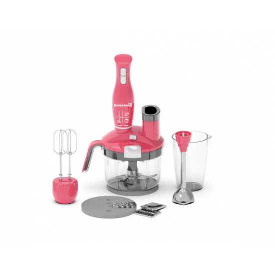 Blender 4 in 1 Hausberg HB-7710RZ, capacitate bol 1.5 l, 1500 W, functie turbo, Roz/Rosu