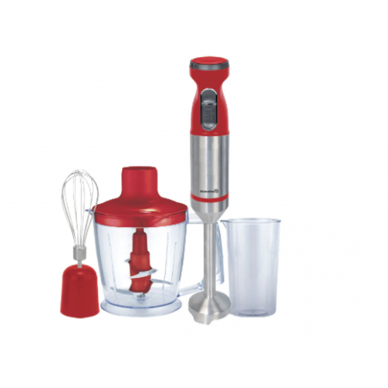 Blender de mana profesional, Hausberg HB-7700RS, 4 in 1, Cana 1000ml, Tel, Tocator, putere 1000 w, Rosu