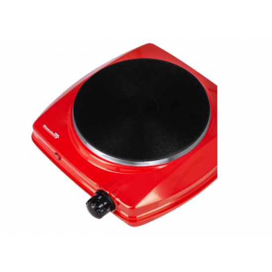 Plita electrica Hausberg HB-519RS, Rosu, 1 arzator, Putere 1500W, Termostat