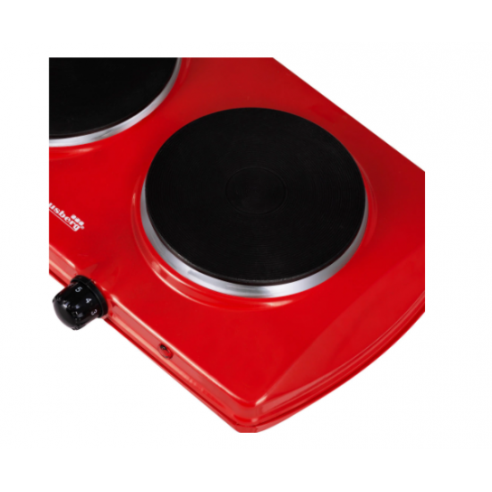 Plita Electrica Hausberg HB-520RS, 2500W ,Dotata cu 2 Butoane a Temperaturii, Rosu