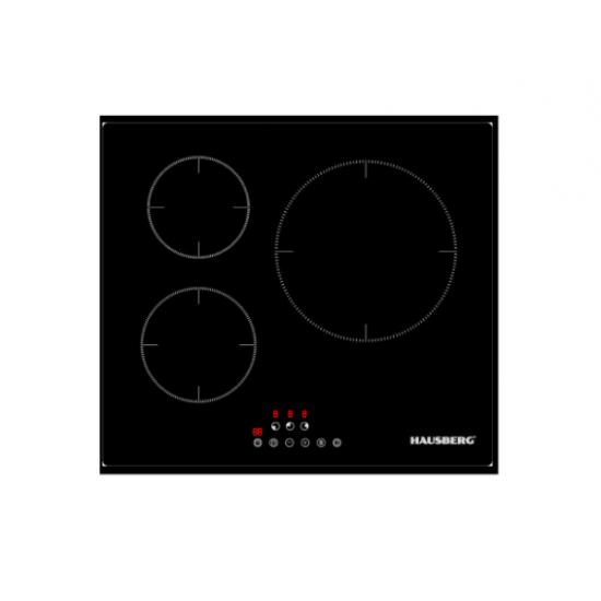 Plita incorporabila Hausberg HB1530, Electrica, Inductie, 3 zone de gatit,60 cm