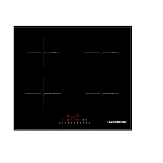 Plita incorporabila Hausberg HB1535, Electrica, Inductie, 4 zone de gatit, PowerBoost, 60 cm, Negru