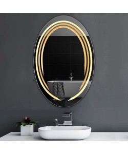 Oglinda Ovala, 90 Cm Inaltime, 60 Cm Latime, Lumina Led