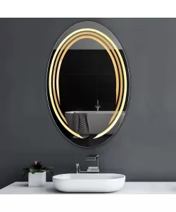 Oglinda Ovala, 90 Cm Inaltime, 60 Cm Latime, Lumina Led Oglinda Ovala, 90 Cm Inaltime, 60 Cm Latime, Lumina Led