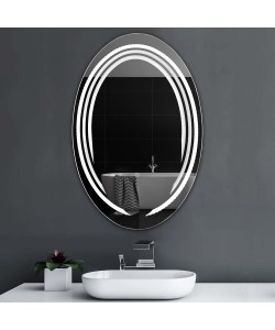 Oglinda Ovala, 90 Cm Inaltime, 60 Cm Latime, Lumina Led