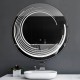Oglinda Rotunda, Model Liniar, 80 Cm Diametru, Lumina Led, 3 Moduri de luminare