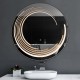 Oglinda Rotunda, Model Liniar, 80 Cm Diametru, Lumina Led, 3 Moduri de luminare