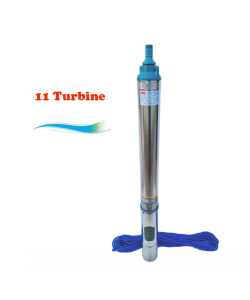 Pompa submersibila de mare adancime, 11 Turbine, cablu 30m inox, corp Inox, 8 m³/h, 160m, Aquamann Premium 4QJD2-55/11-0.55