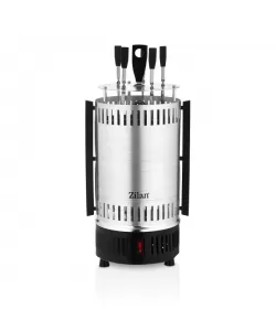 Gratar vertical, putere 900W, rotatie automata, 5 bete pentru frigarui, argintiu / ZLN 5565 Gratar vertical, putere 900W, rotatie automata, 5 bete pentru frigarui, argintiu / ZLN 5565