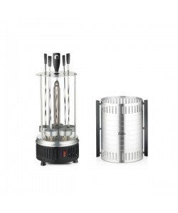 Gratar vertical, putere 900W, rotatie automata, 5 bete pentru frigarui, argintiu / ZLN 5565