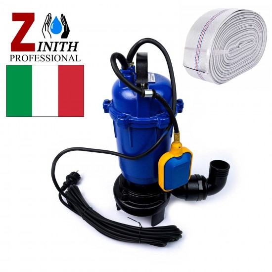 Pompa Submersibila cu Plutitor, Corp Fonta, Zinith Italy, 3 KW + Furtun 2 Toli 20 Metri