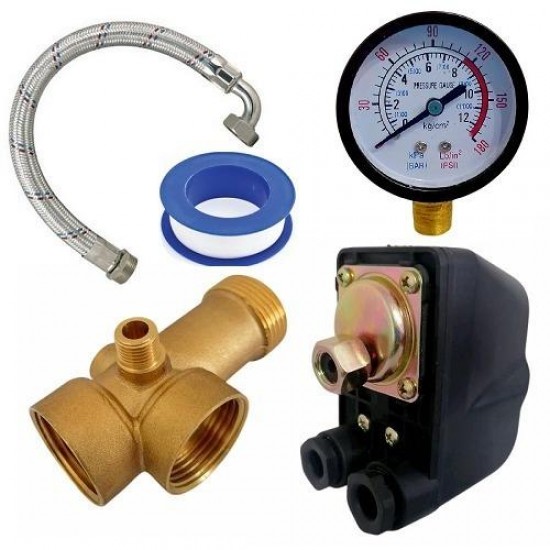 KIT Hidrofor 80L cu Pompa submersibila Micul Fermier 4STM4-8, 1.1kW, 5m3/h, inaltime refulare 120m, Sistem complet