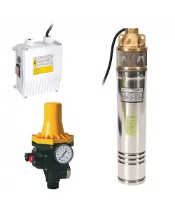 Kit Hidrofor electronic cu pompa submersibila Micul Fermier 4SKM-100, 0.75KW + Presostat automat Kit Hidrofor electronic cu pompa submersibila Micul Fermier 4SKM-100, 0.75KW + Presostat automat