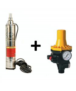 Kit Hidrofor electronic cu pompa submersibila Micul Fermier QGD3 1100W + Presostat automat
