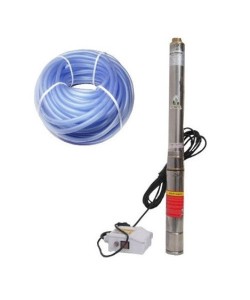Set Pompa submersibila 0.75KW, 3000 l/h, +Furtun apa silocon 1Tol 50m, Micul Fermier 75QJD