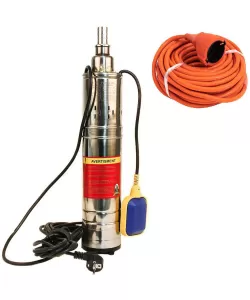 Set Pompa submersibila 1.1KW, 3m3/h, 1tol, MFE QGD3 cu Flotor, + Prelungitor 25M portocaliu Set Pompa submersibila 1.1KW, 3m3/h, 1tol, MFE QGD3 cu Flotor, + Prelungitor 25M portocaliu