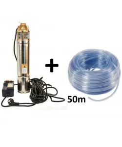 Set Pompa submersibila Micul Fermier 4SKM-150, 1.1KW, 90m, 1 tol + Furtun 50m Set Pompa submersibila Micul Fermier 4SKM-150, 1.1KW, 90m, 1 tol + Furtun 50m