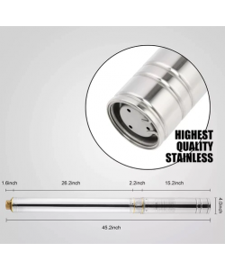 Kit Hidrofor Zinith Italy 50L Inox cu Pompa submersibila 4STM508, 1.65W, 100m, 200 l/min, 1 tol (25mm) , Sistem premium complet