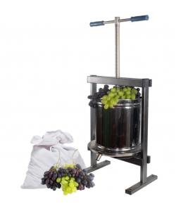 Presa struguri si fructe ( Teasc ), Inox, V-Eurounelte, 15L, sac colectare inclus