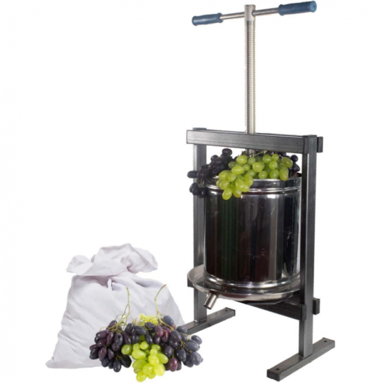 Presa struguri si fructe ( Teasc ), Inox, V-Eurounelte, 25L, sac colectare inclus