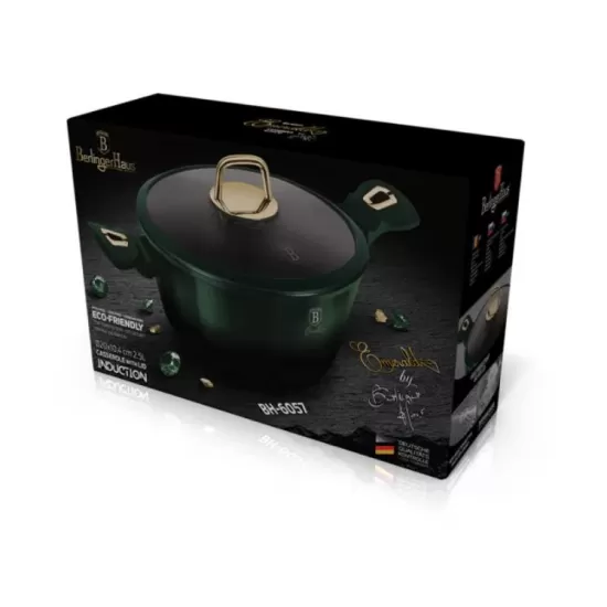 Oala cu capac, 20 cm, marmura, Emerald Collection Berlinger Haus BH-6057