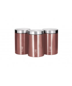 Cutii de depozitare metalica Berlinger Haus BH6270, set 3 piese, roz, I-Rose Collection