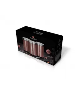 Cutii de depozitare metalica Berlinger Haus BH6270, set 3 piese, roz, I-Rose Collection