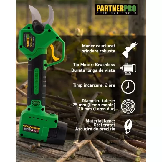 Foarfeca electrica cu acumulator PARTNERPRO PP-FE16V, 16V / 2Ah, 300 W, 200 N
