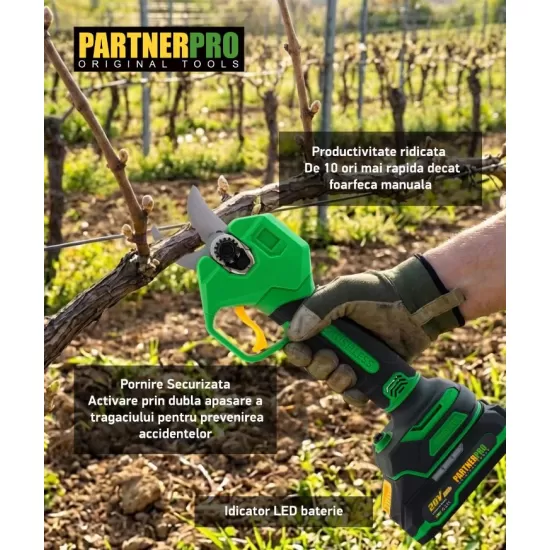 Foarfeca electrica cu acumulator PARTNERPRO PP-FE2A 20V / 2Ah, 250 N, Brushless