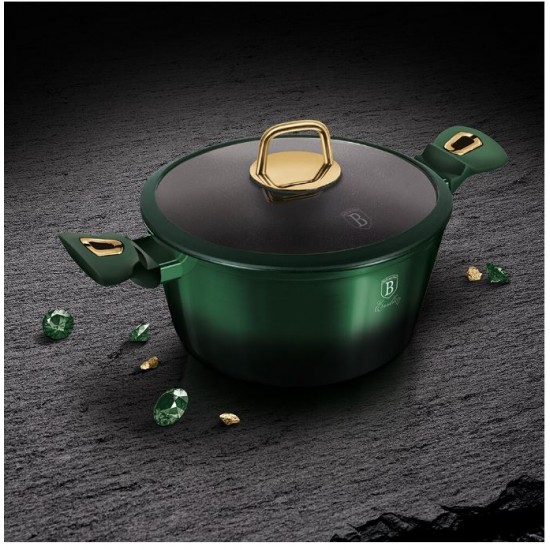 Oala cu capac, 20 cm, marmura, Emerald Collection Berlinger Haus BH-6057