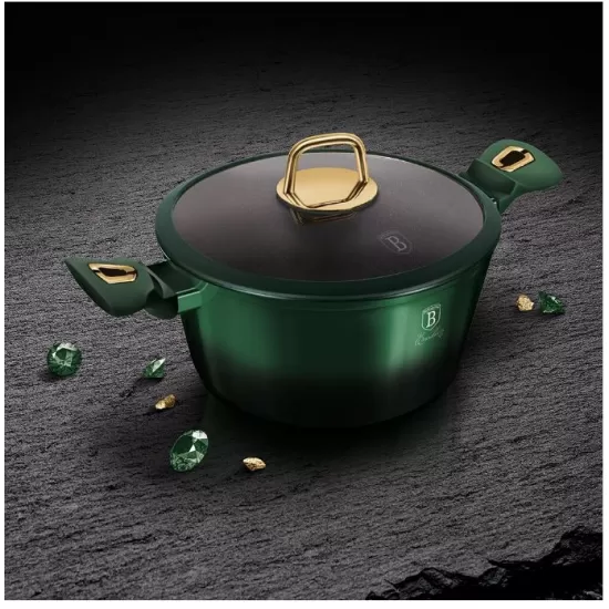 Oala cu capac, 20 cm, marmura, Emerald Collection Berlinger Haus BH-6057