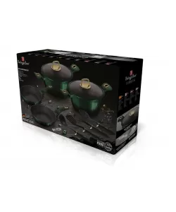 Set oale marmorate cu capace 10 piese Emerald Collection Berlinger Haus BH 7039