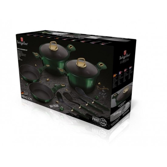 Set oale marmorate cu capace 10 piese Emerald Collection Berlinger Haus BH 7039